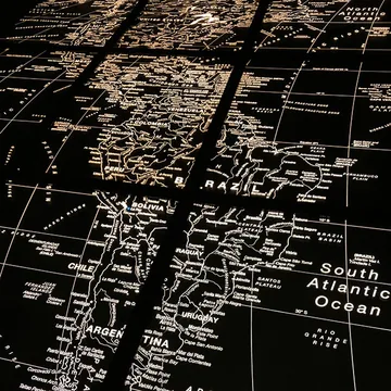 Interior map: 6x4 foot map of the Americas