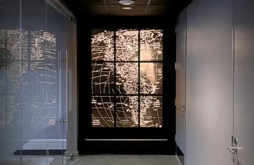 Interior map: 6x4 foot map of the Americas