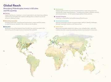 Map of Bloomberg Philanthropies’ 2020 programs