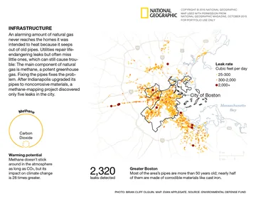 National Geographic map and data visualization – Boston Gas Leaks