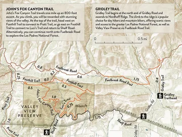 Ojai Valley Land Conservancy trail map by The Map Consultancy