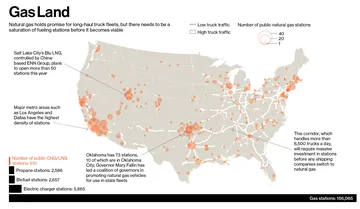 Businessweek map and data visualization - Natural Gas Vehicles