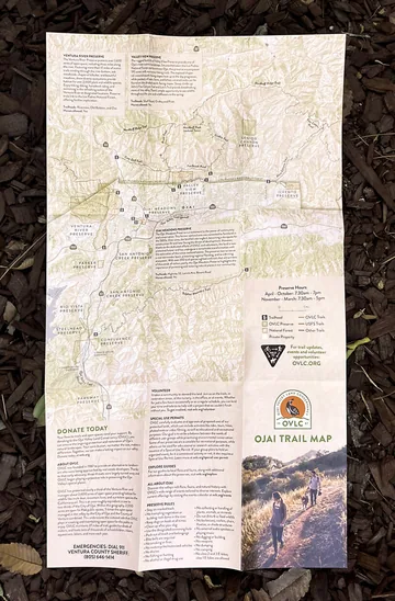 Ojai Valley Land Conservancy trail map by The Map Consultancy