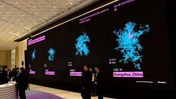 Event map for 2019 Bloomberg New Economy Forum, alternate view.
